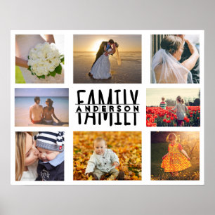 Poster Modelo de Colagem de Fotos da Família 8 Plus Adici