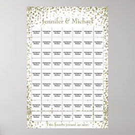 Pôster Modelo de Colagem de Fotos de Casamento / Aniversá