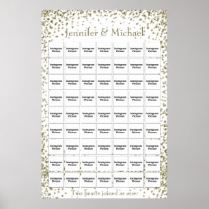 Pôster Modelo de Colagem de Fotos de Casamento / Aniversá