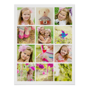 Pôster Modelo de Colagem de Fotos Personalizado