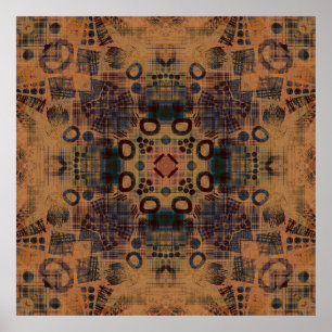 Poster modelo de colheita ornamental art deco, S. 7, mono