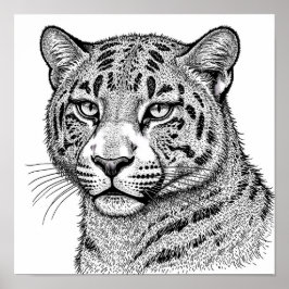Poster Modelo de Coloração de Pele/ Pelagem de Leopardo R