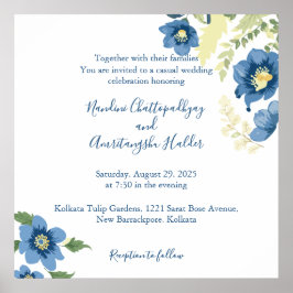 Poster Modelo de Convite de Casamento Minimalista Elegant