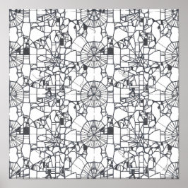 Poster Modelo de Decoupage Abstrato Seamless Arte de Linh