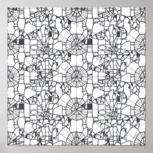 Poster Modelo de Decoupage Abstrato Seamless Arte de Linh