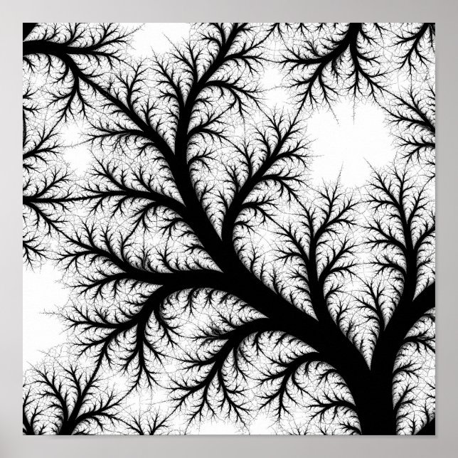 Poster Modelo de Decoupage de Fluxo de Filigrana Fractal  (Frente)