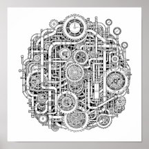 Modelo de Decoupage Intrincado Estilo Steampunk Ar