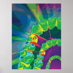 Poster Modelo de dentes vibrantes para o escritório Denti