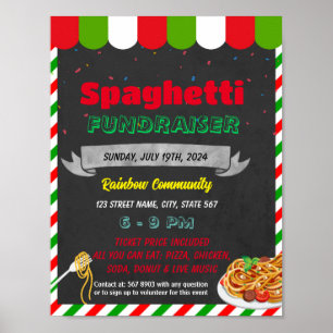 Poster Modelo de evento de arrecadação de fundos Spaghett