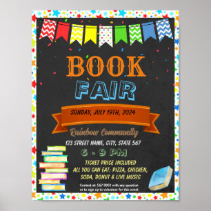 Poster Modelo de evento de feira de livros