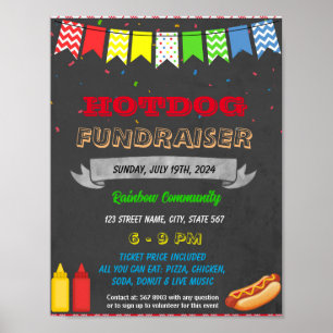 Poster Modelo de evento do Fundraiser de cachorro quente