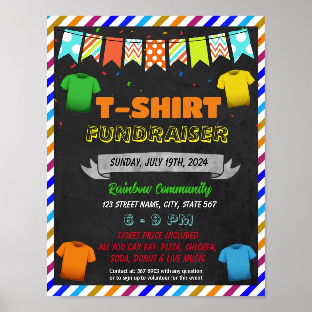 Poster Modelo de evento do Fundraiser de camiseta (Frente)