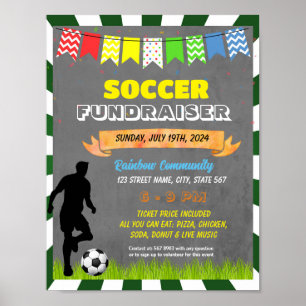 Poster Modelo de evento do Fundraiser de futebol