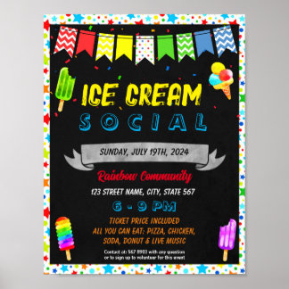 Poster modelo de evento social sorvete