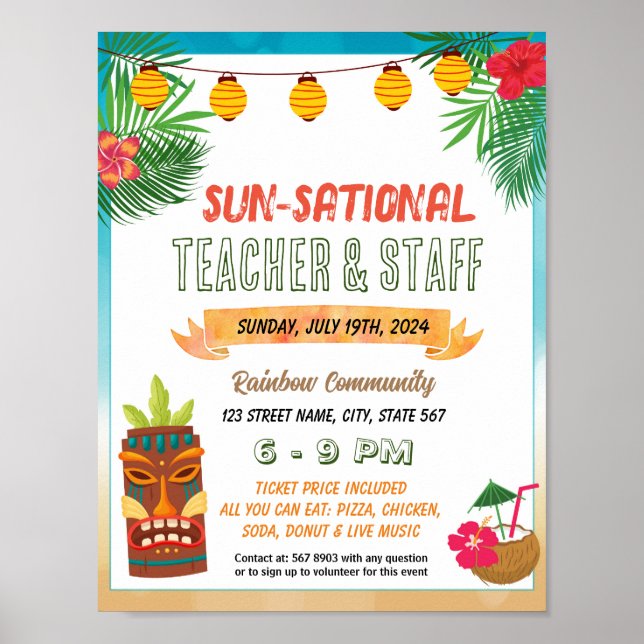 Poster Modelo de evento tropical solar (Frente)