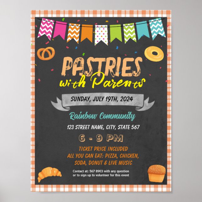 Poster Modelo de eventos Pastris with Parents (Frente)
