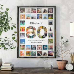 Poster Modelo de foto de aniversário de 80 anos