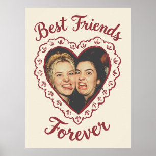 Poster Modelo de Foto de Colar Coração Melhores Amigos Pa
