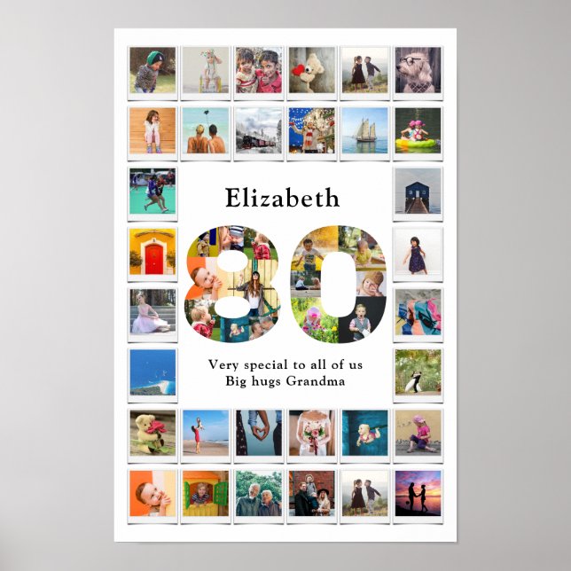 Poster Modelo de foto de família para o 80º aniversário L (Frente)