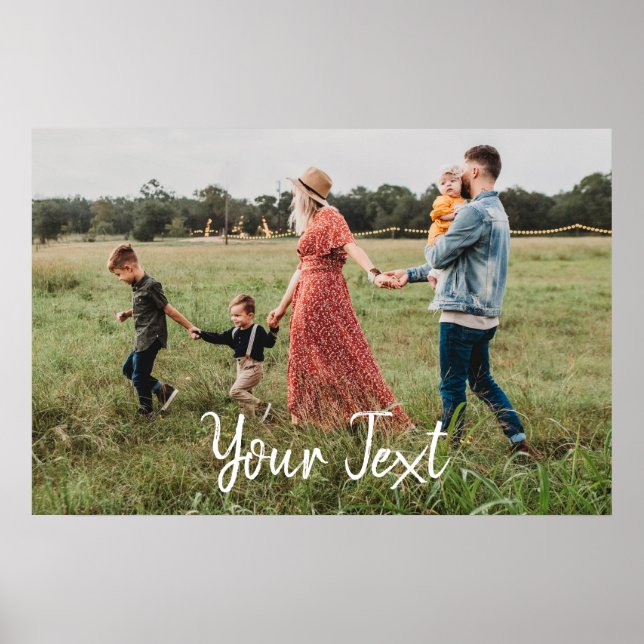 Poster Modelo de Foto Personalizada e Texto Personalizado (Frente)