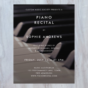 Poster Modelo de Fotografia do Concert do Piano Moderno