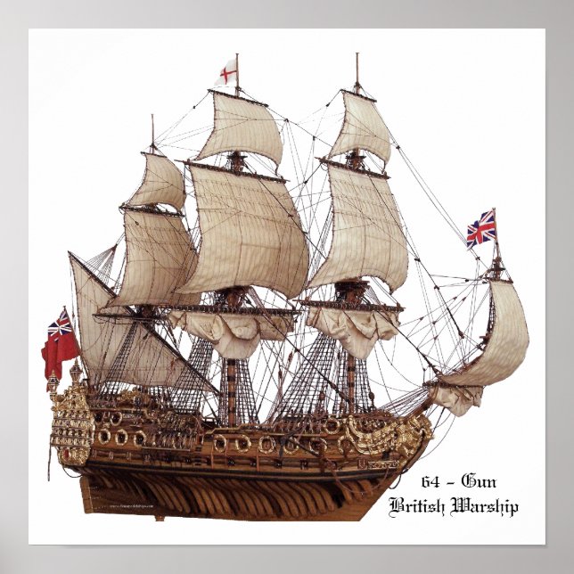 Pôster Modelo de Guerra Britânica do Século XVII (Frente)