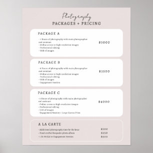 Poster Modelo de Lista de Preços Neutra Simples