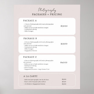 Poster Modelo de Lista de Preços Neutra Simples