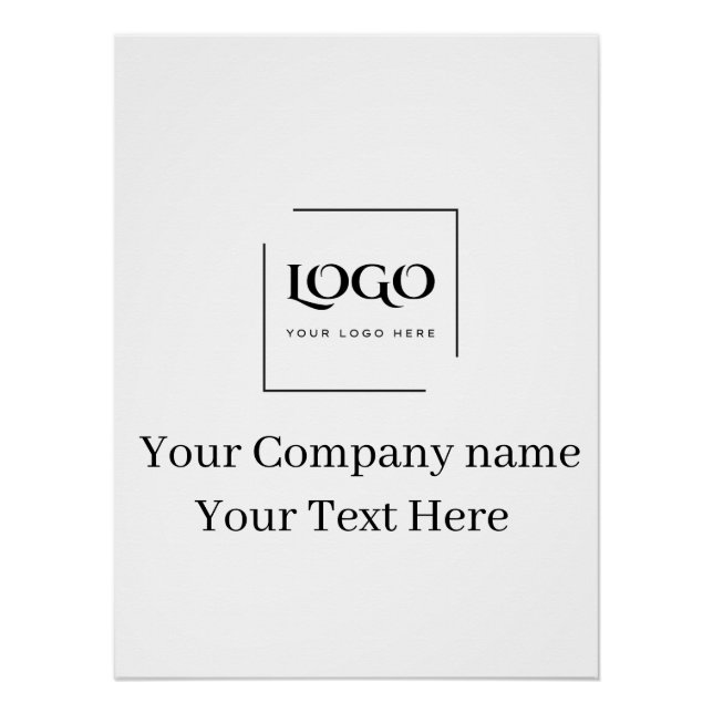 Pôster Modelo de logotipo personalizado elegante (Frente)