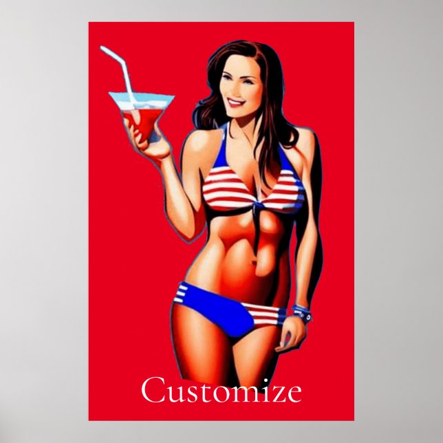 Poster Modelo de Malhação Bikini Patriótico Thunder_Cove (Frente)