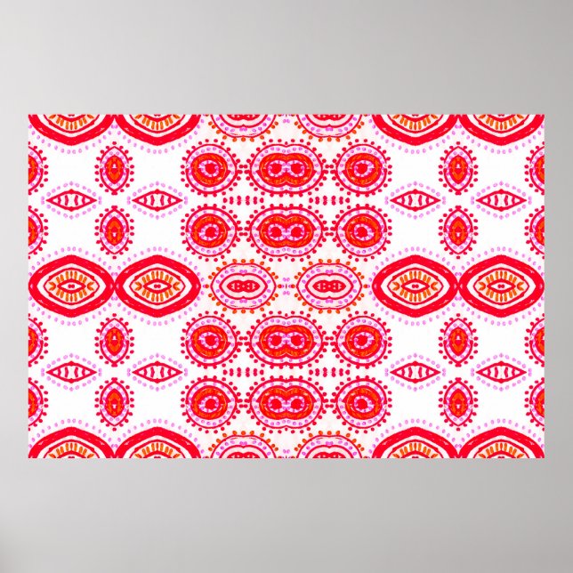 Poster Modelo de Moda Contemporânea. Red Folklore Boho G (Frente)