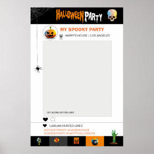 Pôster modelo de moldura de foto para festa de Halloween