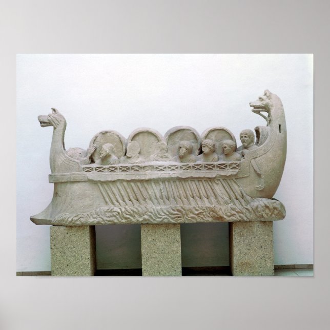 Pôster Modelo de navio que transporta vinho no (Frente)