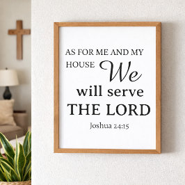 Poster Modelo de Oração Cristã Joshua 24:15