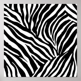 Poster Modelo de Página para Colorir Listras de Zebra de 