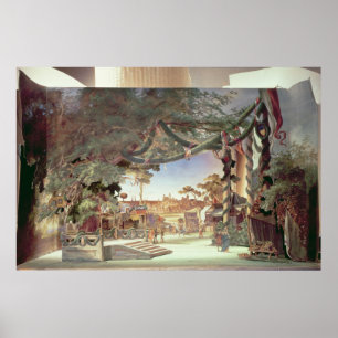 Poster Modelo de palco para a ópera "Die Meistersinger"