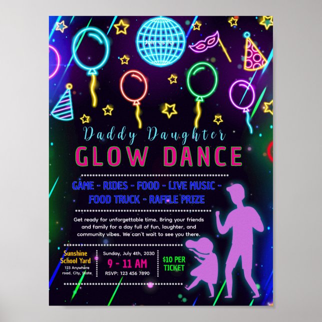 Poster Modelo de panfleto de dança pai e filha com efeito (Frente)