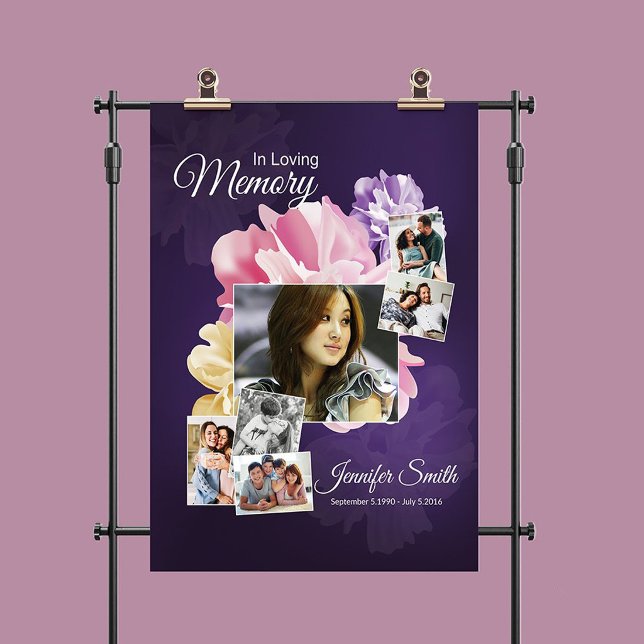 Poster Modelo de Placa de Boas-Vindas de Funeral Floral (Criador carregado)