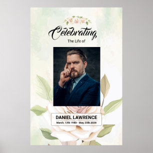 Poster Modelo de Placa de Boas-Vindas para Funeral