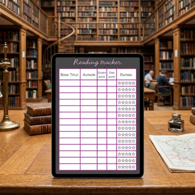 Poster Modelo de Rastreador de Leitura Digital para iPad  (Criador carregado)