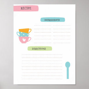 Poster Modelo de Receita A4 (Download Imediato)