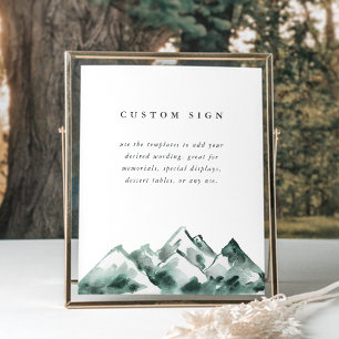 Poster Modelo de Sinal de Casamento Personalizado de Mont