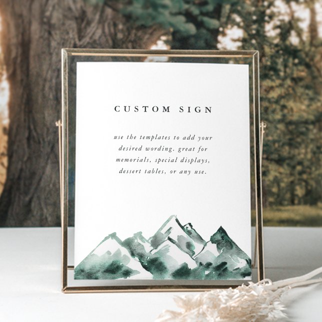 Poster Modelo de Sinal de Casamento Personalizado de Mont (Criador carregado)