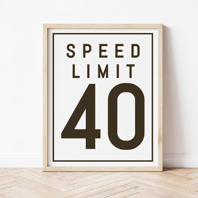 Poster Modelo de Sinal Limite de Velocidade 40 | aniversá (Criador carregado)