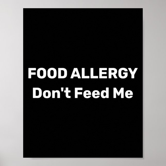 Poster Modelo de texto de alergia alimentar Não me alimen (Frente)