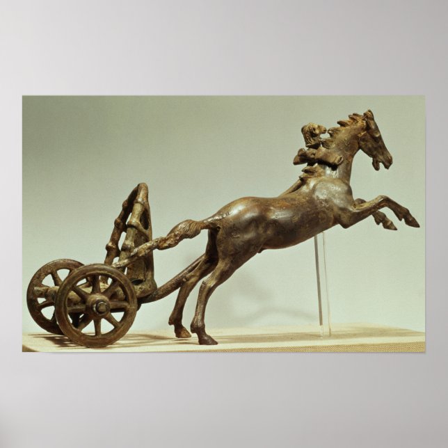 Pôster Modelo de uma carruagem de dois cavalos (Frente)