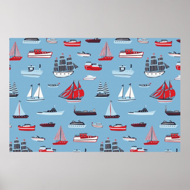 Poster modelo de vintagem de navio viagem (Frente)