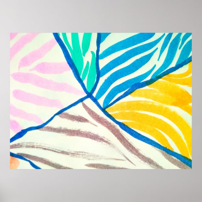 Poster modelo decorativo sem costura com ilustração de sa (Frente)