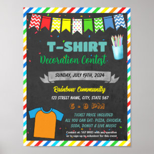 Poster Modelo do concurso de decoração de camisetas