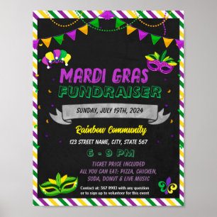 Poster Modelo do evento Mardi Gras